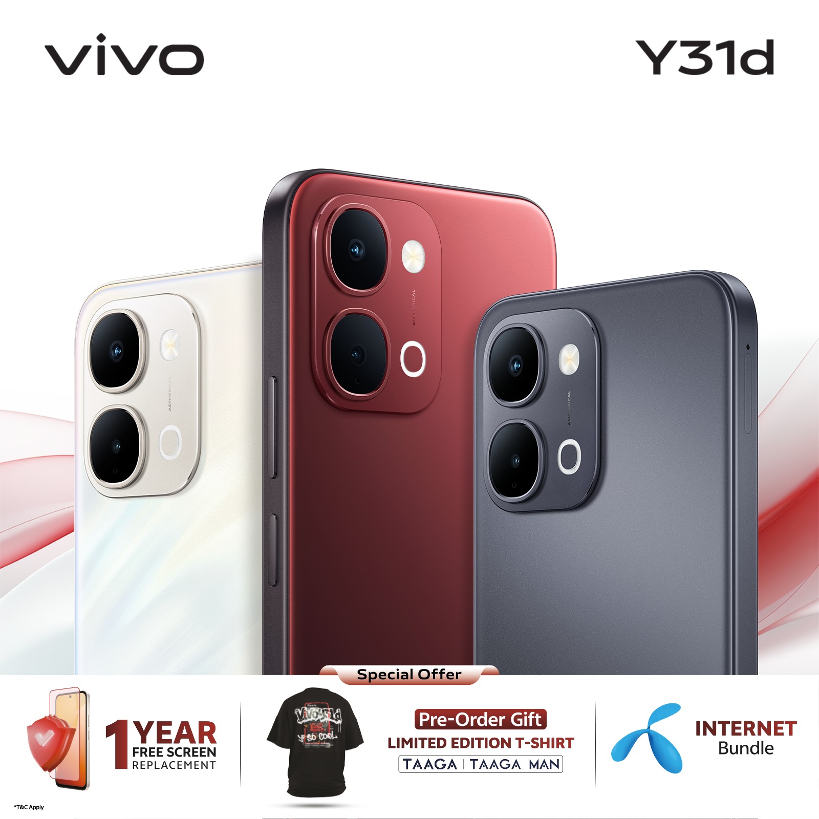 ফেস্টিভ রেডে লঞ্চ হলো ভিভো ওয়াই৩১ডি ||বাংলাদেশে ১ মার্চ থেকে প্রি-অর্ডারে ভিভো ওয়াই৩১ডি