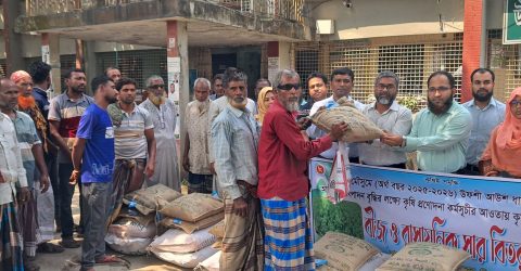 কুষ্টিয়ার মিরপুরে কৃষকদের মাঝে বিনামূল্যে বীজ ও সার বিতরণ