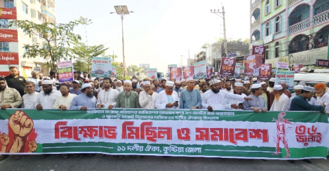 কুষ্টিয়ায় ১১ দলের বিক্ষোভ মিছিল ও সমাবেশ ||  সংবিধান সংস্কার ও জ্বালানি সংকট নিরসনের দাবি